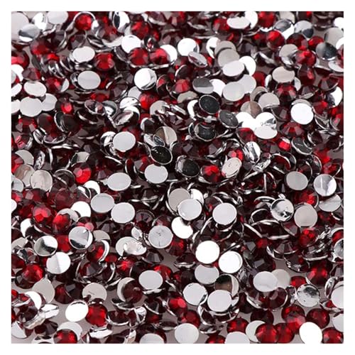 Hotfix Strasssteine 1000 stücke Nicht Hot Fix Strass 2/3/4mm Runde Harz Flatback Kristall DIY Nail art Schmuck Kleidungsstück(Crimson,2mm) von DUNSBY