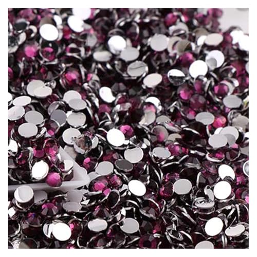 Hotfix Strasssteine 1000 stücke Nicht Hot Fix Strass 2/3/4mm Runde Harz Flatback Kristall DIY Nail art Schmuck Kleidungsstück(Grape Purple,4MM) von DUNSBY