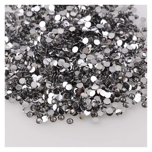 Hotfix Strasssteine 1000 stücke Nicht Hot Fix Strass 2/3/4mm Runde Harz Flatback Kristall DIY Nail art Schmuck Kleidungsstück(Transparent Grey,3.0mm) von DUNSBY