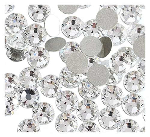 Hotfix Strasssteine 1000 stücke Nicht Hot Fix Strass 2/3/4mm Runde Harz Flatback Kristall DIY Nail art Schmuck Kleidungsstück(White,2mm) von DUNSBY