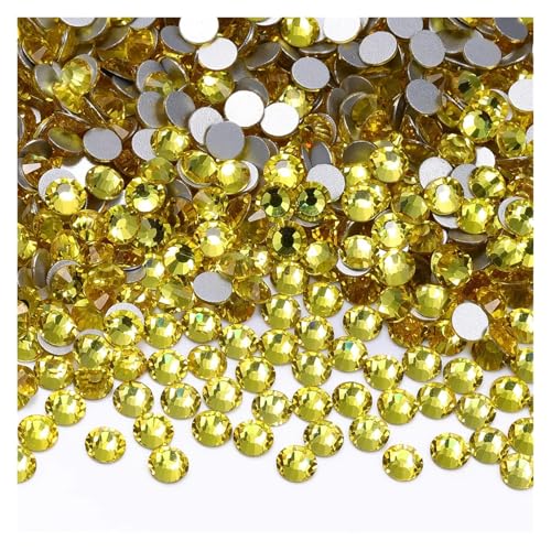 Hotfix Strasssteine 1440 Stück SS6-SS20 Glaskristall Nicht Hotfix Strasssteine ​​Flatback Glitzersteine ​​Nail Art Dekorationen(Citrine,SS20(4.6-4.8mm)) von DUNSBY