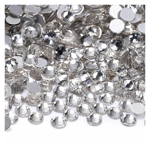Hotfix Strasssteine 1440 Stück SS6-SS20 Glaskristall Nicht Hotfix Strasssteine ​​Flatback Glitzersteine ​​Nail Art Dekorationen(Crystal,SS12(3.0-3.2mm)) von DUNSBY