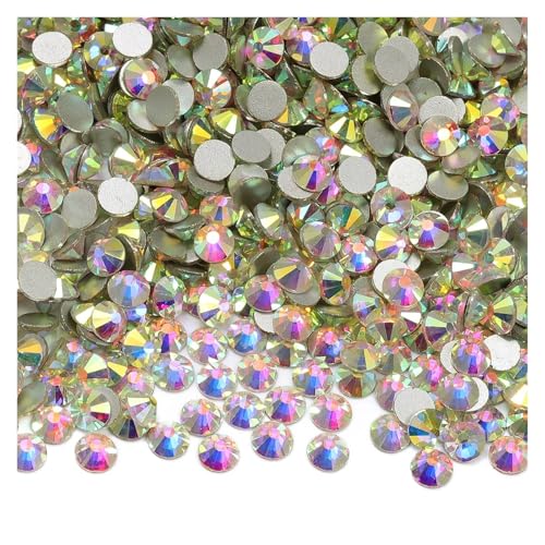 Hotfix Strasssteine 1440 Stück SS6-SS20 Glaskristall Nicht Hotfix Strasssteine ​​Flatback Glitzersteine ​​Nail Art Dekorationen(Crystal AB,SS10(2.7-2.9mm)) von DUNSBY
