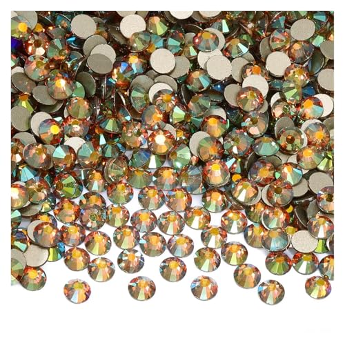 Hotfix Strasssteine 1440 Stück SS6-SS20 Glaskristall Nicht Hotfix Strasssteine ​​Flatback Glitzersteine ​​Nail Art Dekorationen(Ghost Light,SS6(1.9-2.0mm)) von DUNSBY