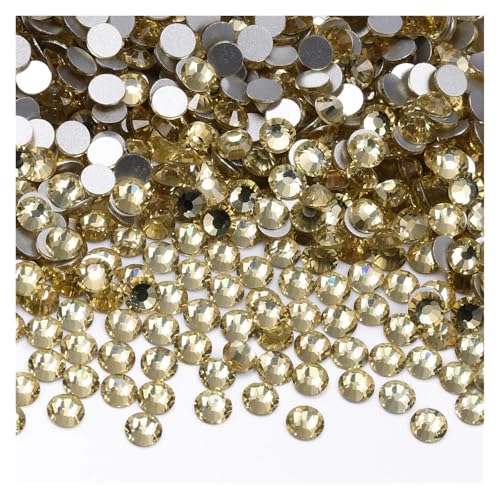 Hotfix Strasssteine 1440 Stück SS6-SS20 Glaskristall Nicht Hotfix Strasssteine ​​Flatback Glitzersteine ​​Nail Art Dekorationen(Light Yellow,SS6(1.9-2.0mm)) von DUNSBY