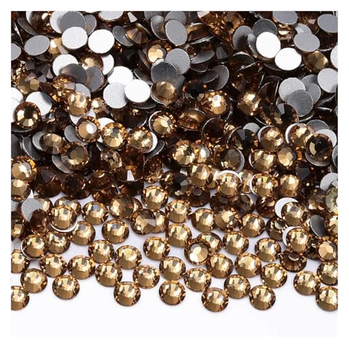 Hotfix Strasssteine 1440 Stück SS6-SS20 Glaskristall Nicht Hotfix Strasssteine ​​Flatback Glitzersteine ​​Nail Art Dekorationen(Lt Colorado Topaz,SS5(1.7-1.8mm)) von DUNSBY