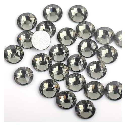 Hotfix Strasssteine Crystal Nail Art Nicht Hotfix Strasssteine ​​Mondnacht Flache Rückseite Strass Glas Strass for Nail Art(Black,SS16-1440pcs) von DUNSBY