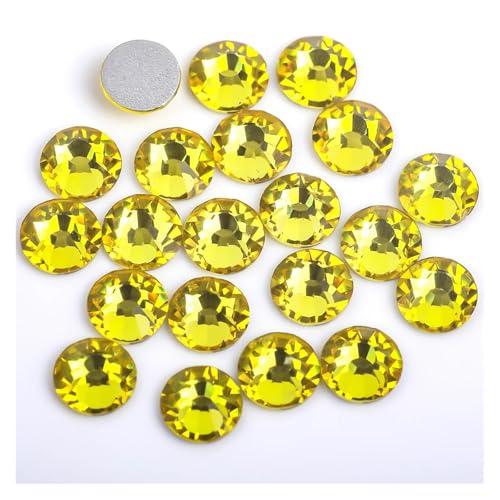 Hotfix Strasssteine Crystal Nail Art Nicht Hotfix Strasssteine ​​Mondnacht Flache Rückseite Strass Glas Strass for Nail Art(Citrine,SS3-1440pcs) von DUNSBY