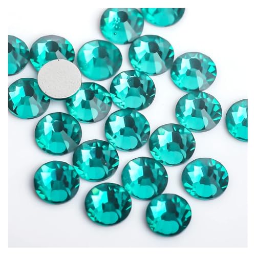 Hotfix Strasssteine Crystal Nail Art Nicht Hotfix Strasssteine ​​Mondnacht Flache Rückseite Strass Glas Strass for Nail Art(Green Zircon,SS10-1440pcs) von DUNSBY