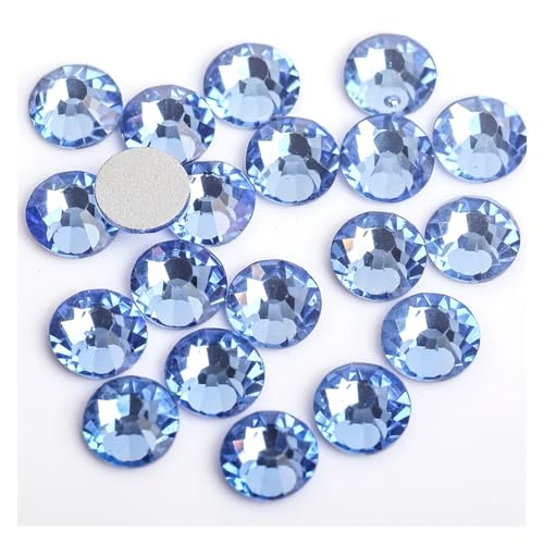Hotfix Strasssteine Crystal Nail Art Nicht Hotfix Strasssteine ​​Mondnacht Flache Rückseite Strass Glas Strass for Nail Art(Light Sapphire,SS30-288pcs) von DUNSBY