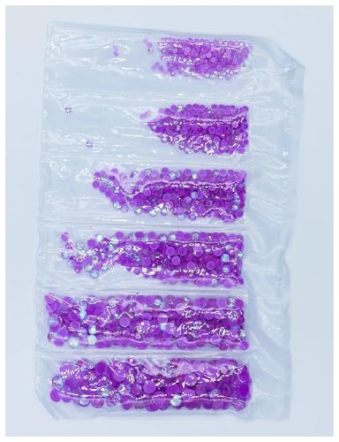 Hotfix Strasssteine Fluoreszierende leuchtende Mischung SS6-SS20, nicht Hotfix, Neon-Strass, nachtleuchtende Nagelkunst-Dekorationen(Amethyst AB,Packing 1 1580pcs) von DUNSBY