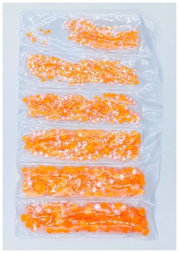 Hotfix Strasssteine Fluoreszierende leuchtende Mischung SS6-SS20, nicht Hotfix, Neon-Strass, nachtleuchtende Nagelkunst-Dekorationen(Orange AB,Packing 1 1580pcs) von DUNSBY