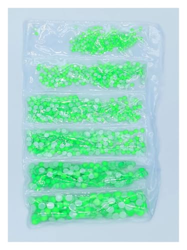 Hotfix Strasssteine Fluoreszierende leuchtende Mischung SS6-SS20, nicht Hotfix, Neon-Strass, nachtleuchtende Nagelkunst-Dekorationen(Peridot,Packing 1 1580pcs) von DUNSBY