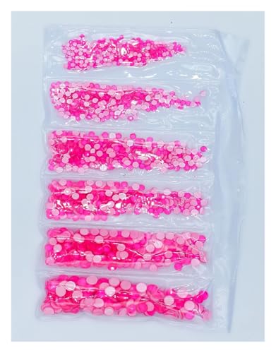 Hotfix Strasssteine Fluoreszierende leuchtende Mischung SS6-SS20, nicht Hotfix, Neon-Strass, nachtleuchtende Nagelkunst-Dekorationen(Rose,Packing 1 1580pcs) von DUNSBY