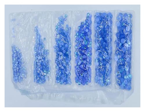 Hotfix Strasssteine Fluoreszierende leuchtende Mischung SS6-SS20, nicht Hotfix, Neon-Strass, nachtleuchtende Nagelkunst-Dekorationen(Sapphire AB,Packing 1 1580pcs) von DUNSBY