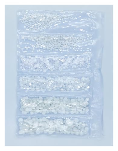 Hotfix Strasssteine Fluoreszierende leuchtende Mischung SS6-SS20, nicht Hotfix, Neon-Strass, nachtleuchtende Nagelkunst-Dekorationen(White,Packing 1 1580pcs) von DUNSBY