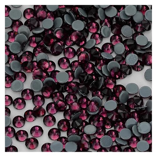 Hotfix Strasssteine Glitter Glas Hotfix Strass Flatbase Kristall Hochzeit Kleid Decration Diamant for Nagel Kunst(Amethyst,SS16-1440Pcs) von DUNSBY