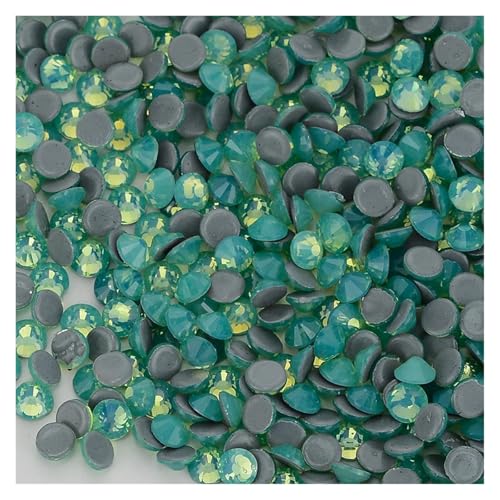 Hotfix Strasssteine Glitter Glas Hotfix Strass Flatbase Kristall Hochzeit Kleid Decration Diamant for Nagel Kunst(Green,SS12-1440Pcs) von DUNSBY