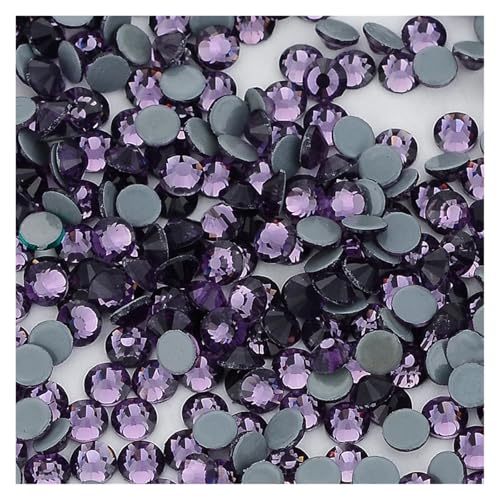 Hotfix Strasssteine Glitter Glas Hotfix Strass Flatbase Kristall Hochzeit Kleid Decration Diamant for Nagel Kunst(Tanzanite,SS10-1440Pcs) von DUNSBY