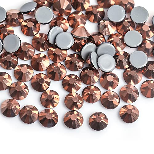Hotfix Strasssteine Lila Samt Kristall Hot Fix Glas Strass Hotfix Eisen auf Strass Nähen Stoff Dekorationen(Antique Copper,Mix Sizes 10Gram) von DUNSBY