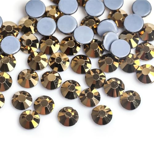 Hotfix Strasssteine Lila Samt Kristall Hot Fix Glas Strass Hotfix Eisen auf Strass Nähen Stoff Dekorationen(Gun Metal,SS10-1440pcs) von DUNSBY