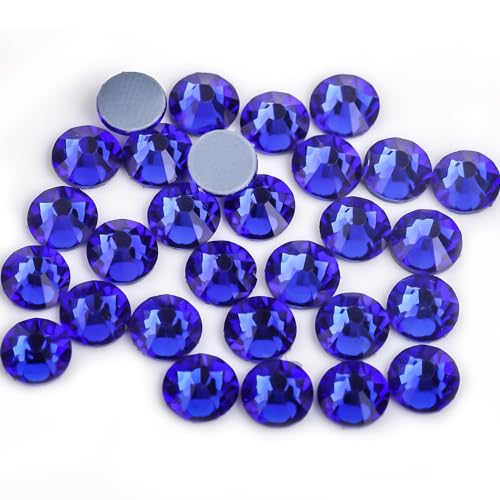 Hotfix Strasssteine Lila Samt Kristall Hot Fix Glas Strass Hotfix Eisen auf Strass Nähen Stoff Dekorationen(PEACOCK BLUE,Mix Sizes 1000pcs) von DUNSBY