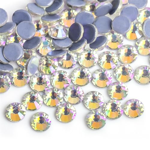 Hotfix Strasssteine Lila Samt Kristall Hot Fix Glas Strass Hotfix Eisen auf Strass Nähen Stoff Dekorationen(White,SS16-1440pcs) von DUNSBY