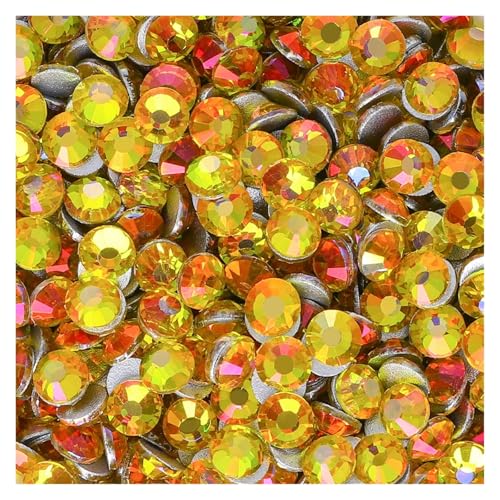 Hotfix Strasssteine SS3-SS30 Nicht Hotfix Strass Flatback Kristalle Steine ​​Nagel Edelsteine ​​Kleber Auf Diamant Strass(YELLOW2,BEIGE_SS16-1440PCS) von DUNSBY