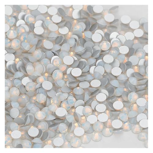 Hotfix Strasssteine SS3-SS34 Flatback-Glas-Kleber auf Strasssteinen, nicht HotFix-Kristallsteine ​​für Nailart, Kleidungsstück, Stoffdekor(White,SS30 288PCS) von DUNSBY