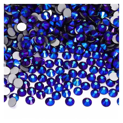 Hotfix Strasssteine SS4-SS20 1440 Stück Glitzerglas, runde Strasssteine, nicht Hotfix, Kristall-Nagelkunst-Edelsteine ​​für Hochzeitskleid, DIY-Dekoration(Black AB,1440PCS_SS20(4.6MM-4.8MM)) von DUNSBY