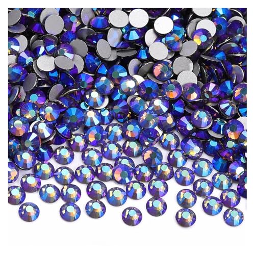Hotfix Strasssteine SS4-SS20 1440 Stück Glitzerglas, runde Strasssteine, nicht Hotfix, Kristall-Nagelkunst-Edelsteine ​​für Hochzeitskleid, DIY-Dekoration(Black Diamond AB,1440PCS_SS5(1.7MM-1.9MM)) von DUNSBY