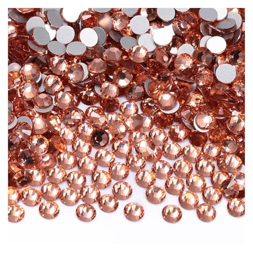 Hotfix Strasssteine SS4-SS20 1440 Stück Glitzerglas, runde Strasssteine, nicht Hotfix, Kristall-Nagelkunst-Edelsteine ​​für Hochzeitskleid, DIY-Dekoration(Champagne,1440PCS_SS20(4.6MM-4.8MM)) von DUNSBY