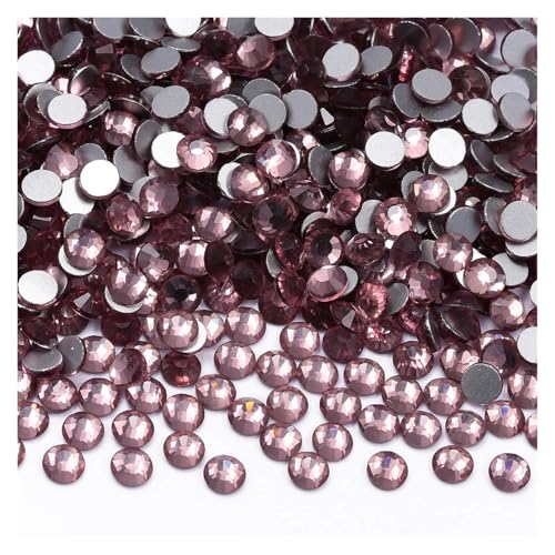 Hotfix Strasssteine SS4-SS20 1440 Stück Glitzerglas, runde Strasssteine, nicht Hotfix, Kristall-Nagelkunst-Edelsteine ​​für Hochzeitskleid, DIY-Dekoration(Light Amethyst,1440PCS_SS12(3MM-3.2MM)) von DUNSBY