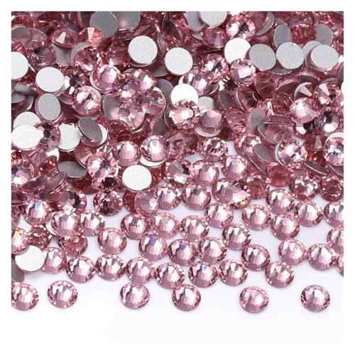 Hotfix Strasssteine SS4-SS20 1440 Stück Glitzerglas, runde Strasssteine, nicht Hotfix, Kristall-Nagelkunst-Edelsteine ​​für Hochzeitskleid, DIY-Dekoration(Light Pink,1440PCS_SS20(4.6MM-4.8MM)) von DUNSBY