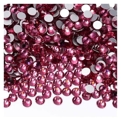 Hotfix Strasssteine SS4-SS20 1440 Stück Glitzerglas, runde Strasssteine, nicht Hotfix, Kristall-Nagelkunst-Edelsteine ​​für Hochzeitskleid, DIY-Dekoration(Rose,1440PCS_SS10(2.7MM-2.9MM)) von DUNSBY
