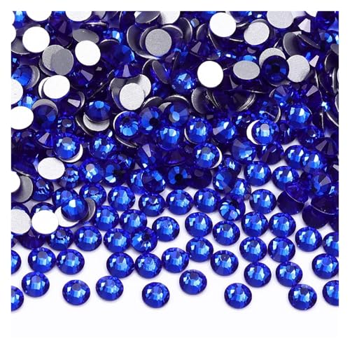 Hotfix Strasssteine SS4-SS20 1440 Stück Glitzerglas, runde Strasssteine, nicht Hotfix, Kristall-Nagelkunst-Edelsteine ​​für Hochzeitskleid, DIY-Dekoration(Sapphire,1440PCS_SS20(4.6MM-4.8MM)) von DUNSBY