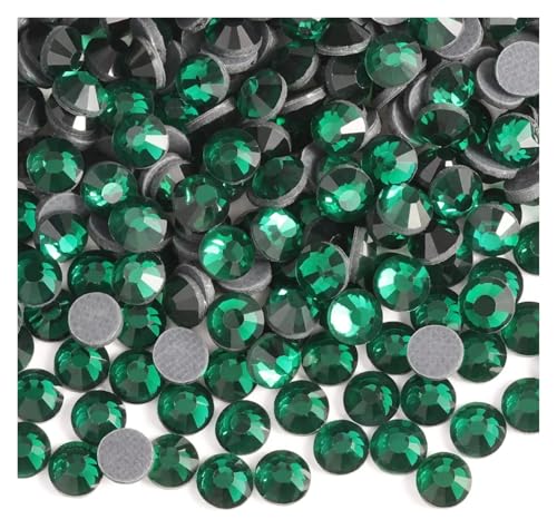 Hotfix Strasssteine SS6-SS30 Kristallsteine ​​HotFix Strass Glitzer Kristall Strass Aufbügeln for Kleidungsstücke(Emerald,SS10-1440pcs) von DUNSBY