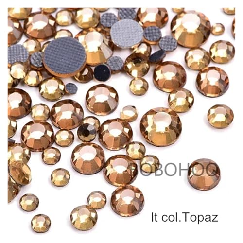 Hotfix Strasssteine SS6-SS30 Kristallsteine ​​HotFix Strass Glitzer Kristall Strass Aufbügeln for Kleidungsstücke(Lt.Color Topaz,SS20-1440pcs) von DUNSBY