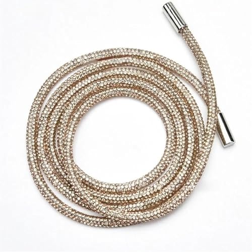 Kordel für Jogginghose DIY Kordelzug for Hoodie Hose Sweatpant Seil Kristall glänzende runde Schnur Ersatzschnur Gummischlauch Diamantbesatz Universal Kordelzug (Color : Champagne) von DUNSBY