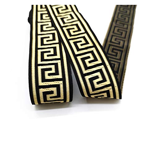 DUO ER 3 Meter ethnischen Stickerei-Spitze-Ordnungs-Band Vintage-Boho Spitze-Ordnungs-Kleidung Zubehör Tasche gestickter DIY Geschenkverpackung for Craft (Farbe : Gold) von DUO ER