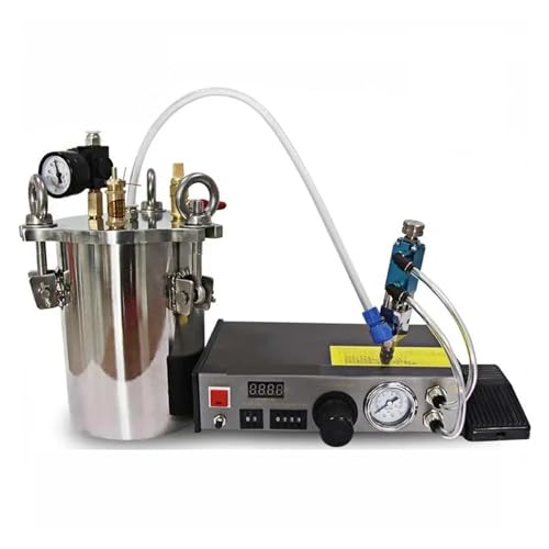 DUOCAI Stainless Steel Pressure Tank with Side Outlet 3L Digitaler Silikonkleber-Kleberspender, Epoxidharz-Automatik-Kleberspender, Lötpasten-Dosiermaschine(220V) von DUOCAI