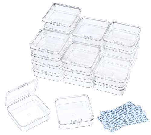 DUOFIRE Aufbewahrungsbox mit Deckel Klein, 24 Stück Sortierboxen für Kleinteile,Mini Plastikbox Transparentem-6,4 x 6,4 x 2 cm für Kleine Perlen,Pillen,Schmuck,Schrauben Sortierbox,Bastelzubehör DUOFIRE Aufbewahrungsbox mit Deckel Klein, 24 Stück Sortierboxen für Kleinteile,Mini Plastikbox Transparentem-6,4 x 6,4 x 2 cm für Kleine Perlen,Pillen,Schmuck,Schrauben Sortierbox,Bastelzubehör von DUOFIRE