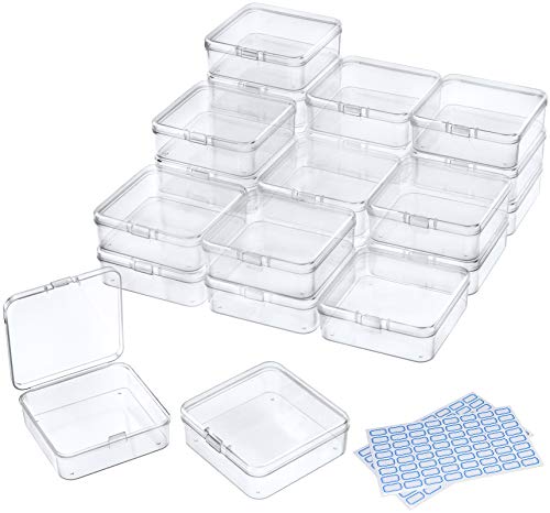 DUOFIRE Aufbewahrungsbox mit Deckel Klein, 24 Stück Sortierboxen für Kleinteile,Mini Plastikbox Transparentem-7,4 x 7,4 x 2,5 cm für Kleine Perlen,Pillen,Schmuck,Schrauben Sortierbox,Bastelzubehör DUOFIRE Aufbewahrungsbox mit Deckel Klein, 24 Stück Sortierboxen für Kleinteile,Mini Plastikbox Transparentem-7,4 x 7,4 x 2,5 cm für Kleine Perlen,Pillen,Schmuck,Schrauben Sortierbox,Bastelzubehör von DUOFIRE