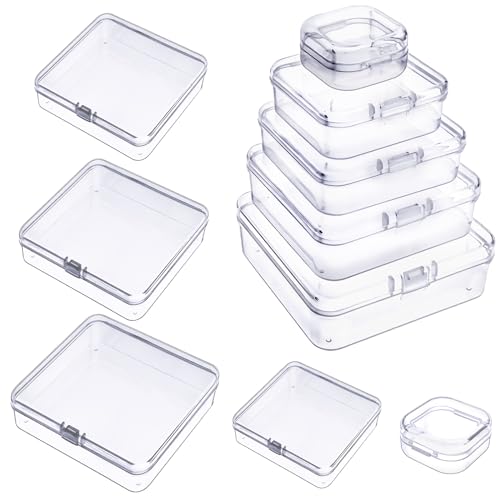 DUOFIRE Kleine Behälter mit Deckel, 10 Packungen – transparente Kunststoff-Aufbewahrungsbox für Perlen, Handwerk, Schmuck und kleine Gegenstände – Perlen-Organizer von DUOFIRE