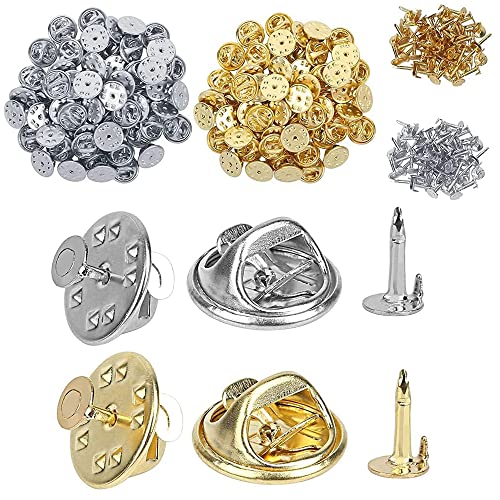 200 Paare Schmetterlings Kupplung, Pin Backs Schmetterling, Clips Pin Backs, Verschlüsse Butterfly, mit Leeren Pins, für DIY Crafts Schmuckherstellung (Gold, Silber) von DUOHERESHUI