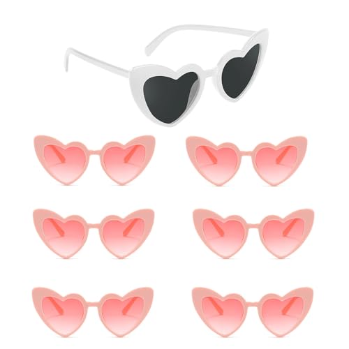 DUOHERESHUI Bride Herz Brille, 7 Stück Vintage Herzform Brille, Herz Brille Set, Farben Party Brille, Retro Party Sonnenbrille, Für Hochzeit Party, Braut Dusche Party, Kostümzubehör, Geburtstag DUOHERESHUI Bride Herz Brille, 7 Stück Vintage Herzform Brille, Herz Brille Set, Farben Party Brille, Retro Party Sonnenbrille, Für Hochzeit Party, Braut Dusche Party, Kostümzubehör, Geburtstag von DUOHERESHUI