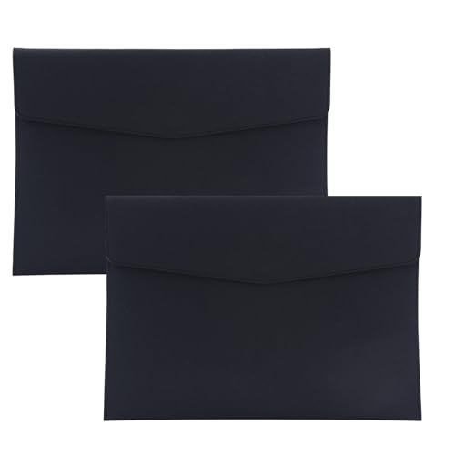 Dokumententasche A4, 2 Stück Dokumententasche, Dokument Organisieren, Dokumenten-Taschen Pu Leder, Für Büro, Schule, Haus, Für Papier, Quittungen, Zertifikate, Datei-Bag (Schwarz) von DUOHERESHUI