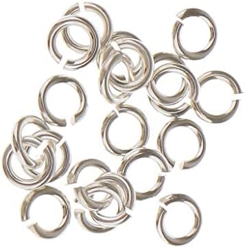 Offene Binderinge aus 925er-Sterlingsilber, 3/3,5/4/5 mm, für selbstgemachte Schmuckherstellung, passend für Halsketten, Armbänder, Halsbänder, Charms, 20 Stück (5 mm) von DUOHNBM