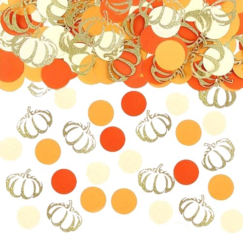 Kürbis-Konfetti, Thanksgiving-Konfetti, Kürbis-Glitzer, Herbst-Thanksgiving-Dekorationen, Herbst-Halloween-Aufkleber, Dekorationen, Herbstaktivitäten, Glitzer, Halloween, orangefarbene Dekoration von DUOJINSANXI