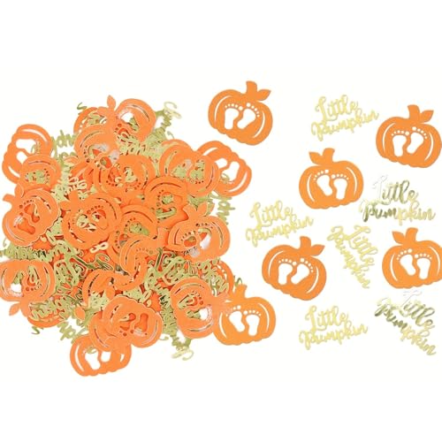 Kürbis-Konfetti, Thanksgiving-Konfetti, Kürbis-Glitzer, Herbst-Thanksgiving-Dekorationen, Herbst-Halloween-Aufkleber, Dekorationen, Herbstaktivitäten, Glitzer, Halloween, orangefarbene Dekoration von DUOJINSANXI
